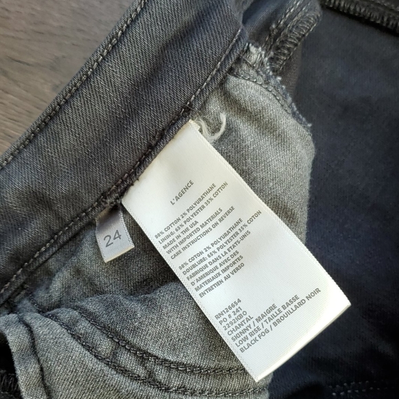 L'Agence Skinny Low Rise Black Fog Jeans - Picture 4 of 6